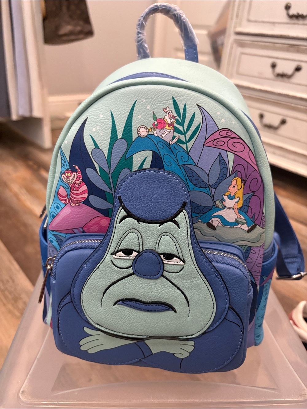Alice in Wonderland Mint and Royal Blue Mini Backpack
